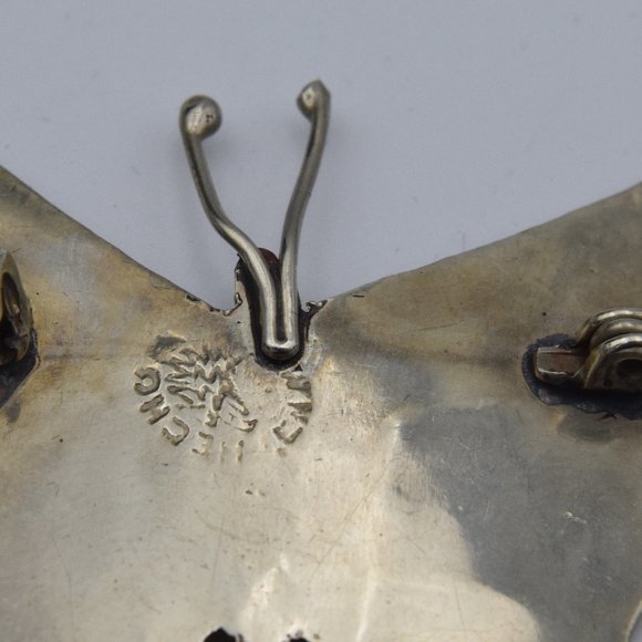 Vintage Alpaca Silver & Abalone Butterfly Brooch - Picture 6 of 6